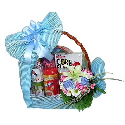 Million Hearts Blue Basket Hampers - Gourmet Hampers