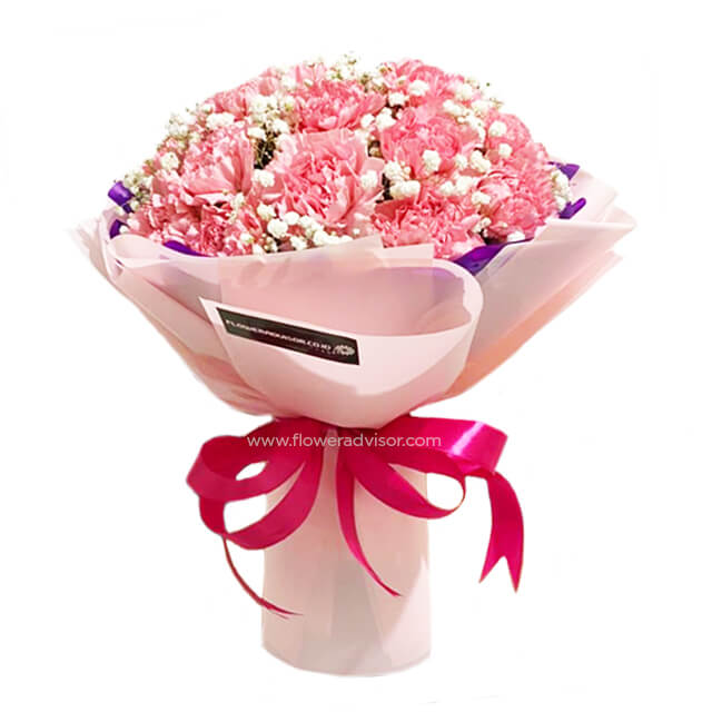 Medium Carnation Birthday Bouquet - Silky Bloom - Mothers Day