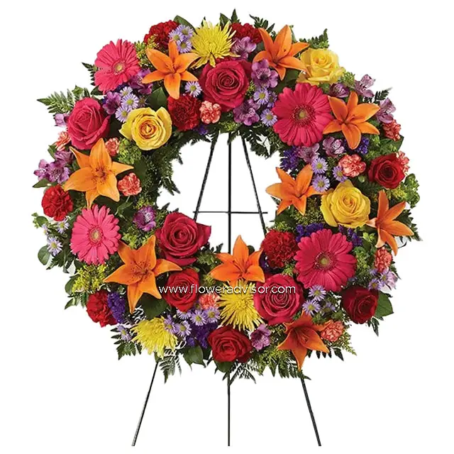 Multicolor Bright Standing Wreath