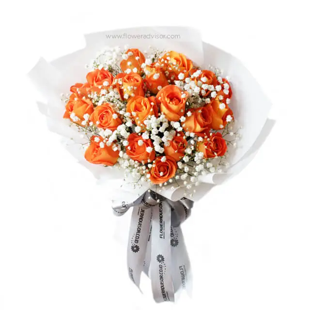 20 Orange Roses Bouquet - Singin in the Rain