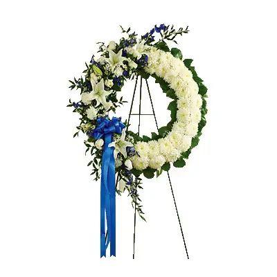 Blue & White Standing Wreath