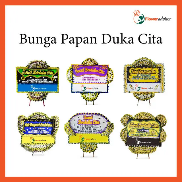 Custom Karangan Bunga Papan Duka Cita - Single