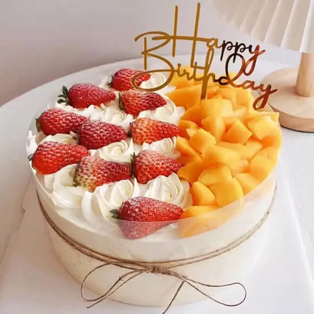 Mango - Strawberry Birthday Cake