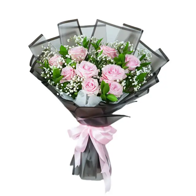 Charming Pink Rose Bouquet - Wonder Flamingo Pink Rose - Hand Bouquets